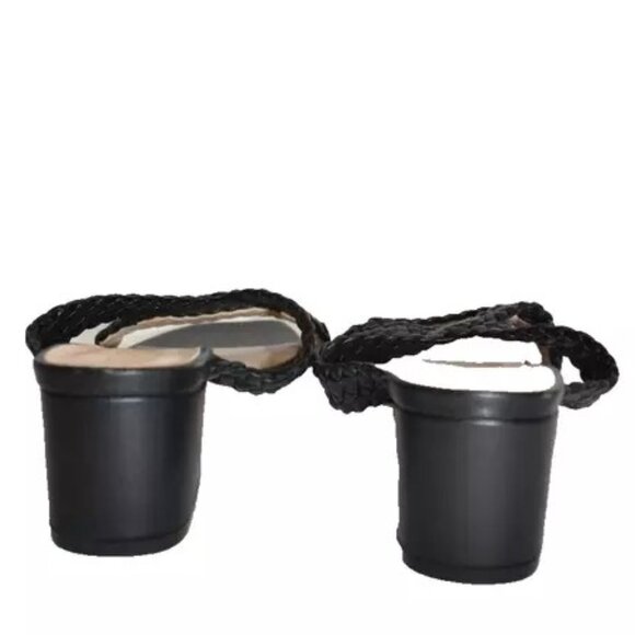 $450 STUART WEITZMAN ROSIE 50 WOVEN BRAIDED SLIDE SANDAL BLACK LEATHER 7 (DB8) - Picture 5 of 7